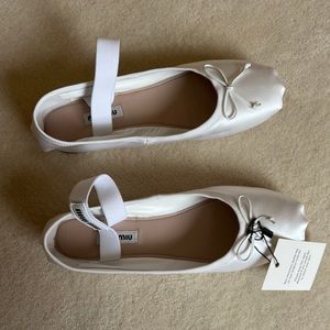 Miu Miu Ballet Flats White Size 39